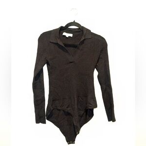 Loft Black Body Suit with collar